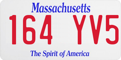 MA license plate 164YV5