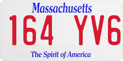 MA license plate 164YV6