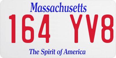 MA license plate 164YV8