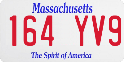 MA license plate 164YV9