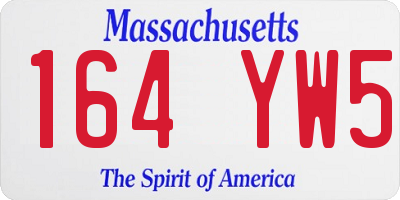 MA license plate 164YW5