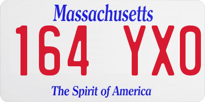 MA license plate 164YX0