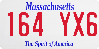 MA license plate 164YX6