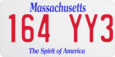 MA license plate 164YY3