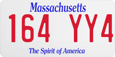 MA license plate 164YY4