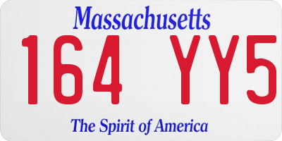 MA license plate 164YY5