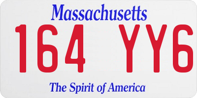 MA license plate 164YY6