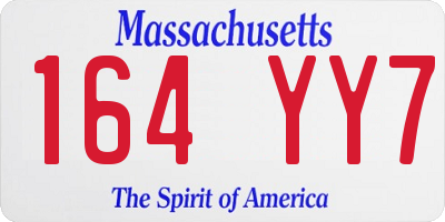 MA license plate 164YY7
