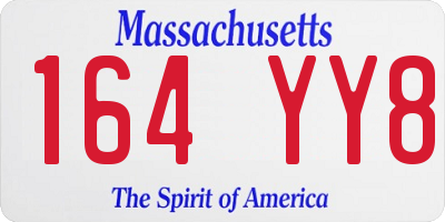 MA license plate 164YY8