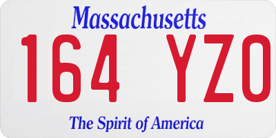 MA license plate 164YZ0