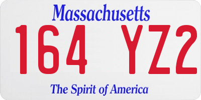 MA license plate 164YZ2