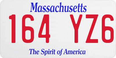MA license plate 164YZ6