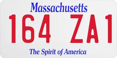 MA license plate 164ZA1
