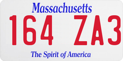 MA license plate 164ZA3