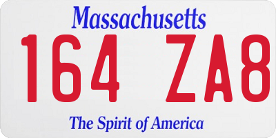 MA license plate 164ZA8