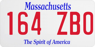 MA license plate 164ZB0