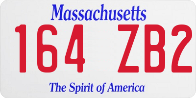 MA license plate 164ZB2
