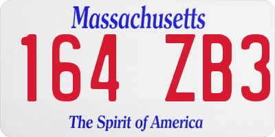 MA license plate 164ZB3