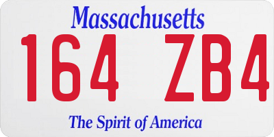 MA license plate 164ZB4