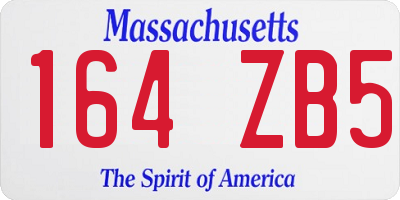 MA license plate 164ZB5