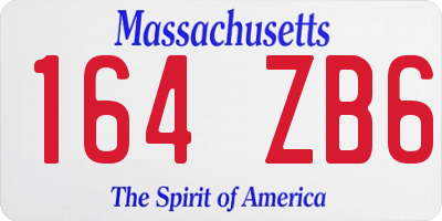 MA license plate 164ZB6