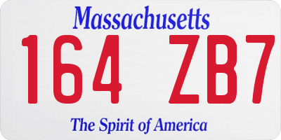 MA license plate 164ZB7