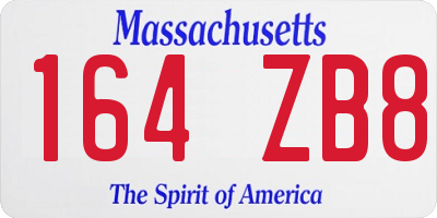 MA license plate 164ZB8