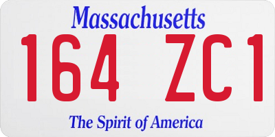 MA license plate 164ZC1