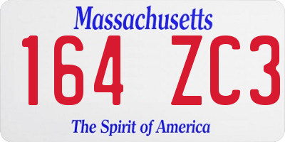 MA license plate 164ZC3