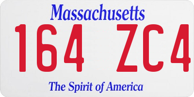 MA license plate 164ZC4