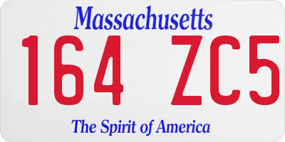 MA license plate 164ZC5