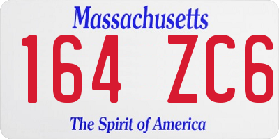 MA license plate 164ZC6