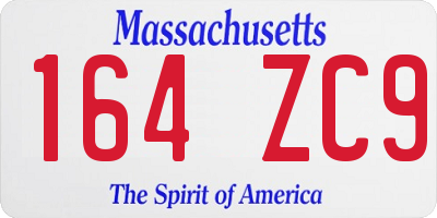 MA license plate 164ZC9