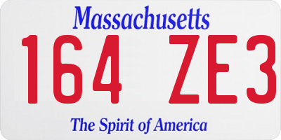 MA license plate 164ZE3