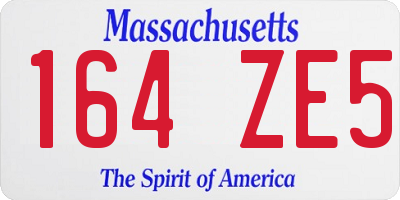 MA license plate 164ZE5