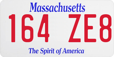MA license plate 164ZE8