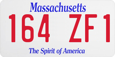 MA license plate 164ZF1