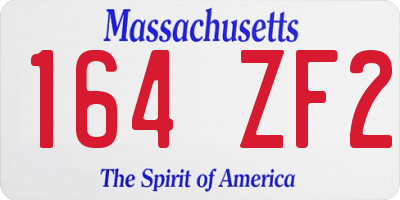 MA license plate 164ZF2