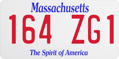 MA license plate 164ZG1