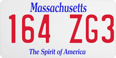 MA license plate 164ZG3