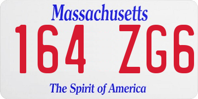 MA license plate 164ZG6