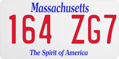 MA license plate 164ZG7