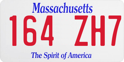 MA license plate 164ZH7