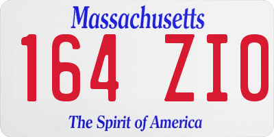 MA license plate 164ZI0