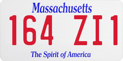 MA license plate 164ZI1