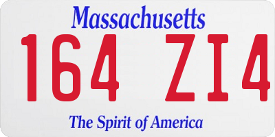 MA license plate 164ZI4