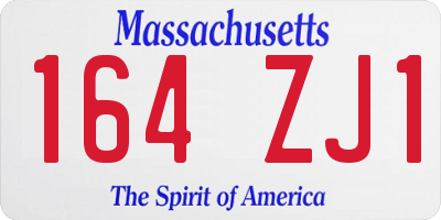 MA license plate 164ZJ1