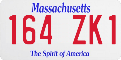 MA license plate 164ZK1