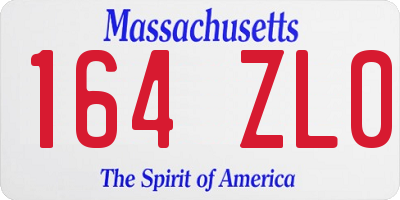 MA license plate 164ZL0