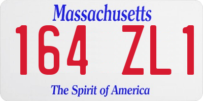 MA license plate 164ZL1